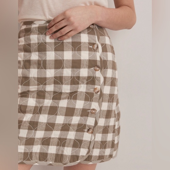 Madewell Quilted Flannel Mini Skirt in Gingham Check size 4 - Picture 4 of 11